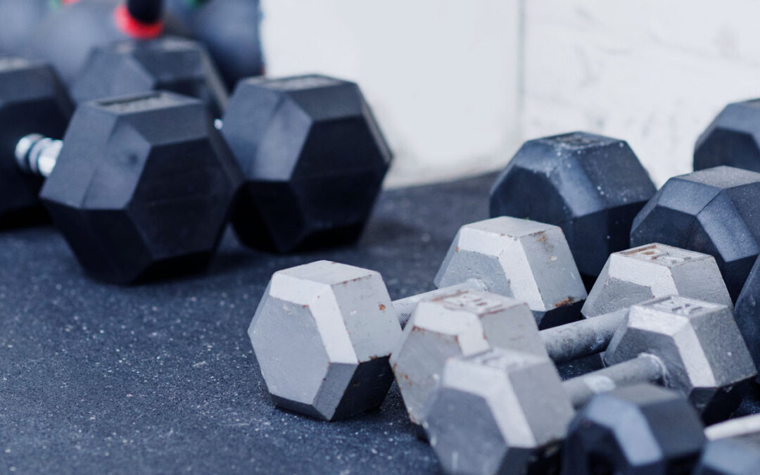 Row of dumbbells to debunk fitness myths